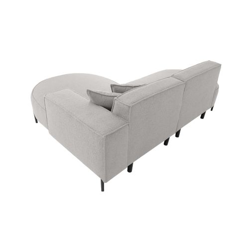 Canapé D'angle Droit 4 Places Marlon En Tissu Bouclette - Gris Clair