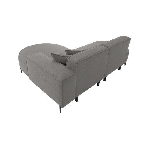 Canapé D'angle Droit 4 Places Marlon En Tissu Bouclette - Gris Foncé