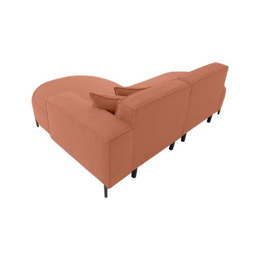 Canapé D'angle Droit 4 Places Marlon En Tissu Bouclette - Terracotta