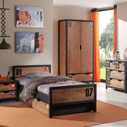 Chevet 2 Tiroirs Bois Naturel