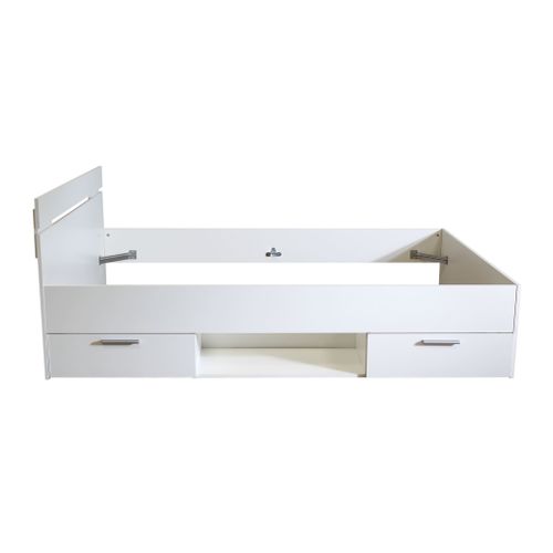 Lit Tiroirs En Bois Blanc Perle 140x190