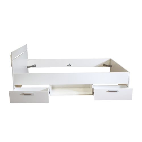 Lit Tiroirs En Bois Blanc Perle 140x190