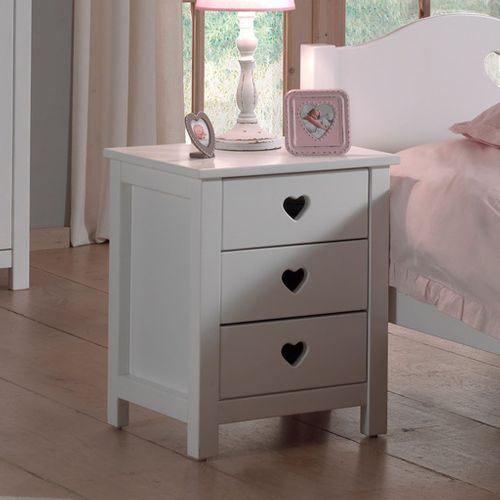 Chevet 3 Tiroirs Blanc