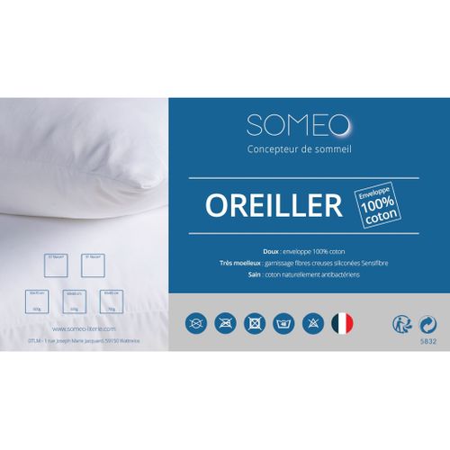 Oreiller Confort Enveloppe Coton 50x70