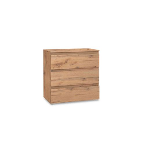 Commode 3 Tiroirs Bois Naturel