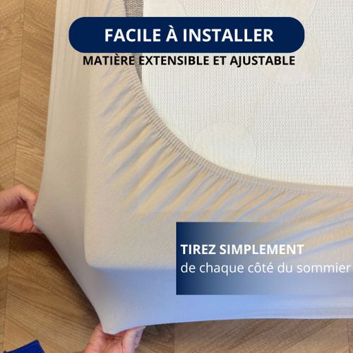 Cache Sommier Coton Jersey Anthracite 100x200