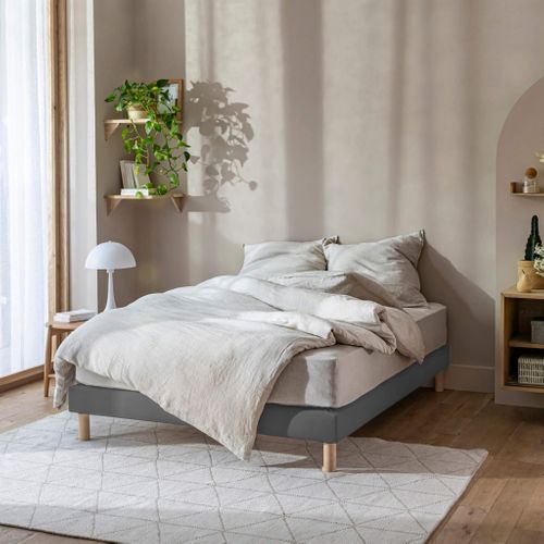 Cache Sommier Coton Jersey Anthracite 100x200