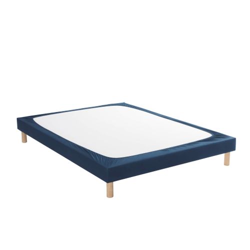 Cache Sommier Coton Jersey Bleu Marine 110x200