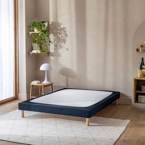 Cache Sommier Coton Jersey Bleu Marine 110x200