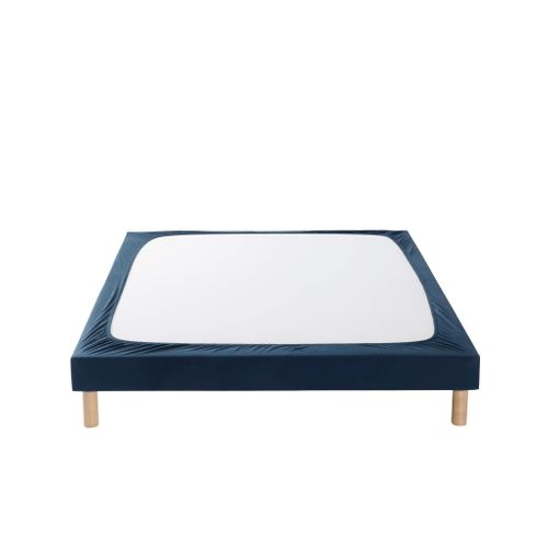 Cache Sommier Coton Jersey Bleu Marine 160x190