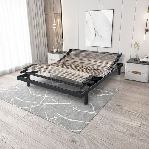 Sommier Électrique Relaxation Extra Plat Gris 120x190