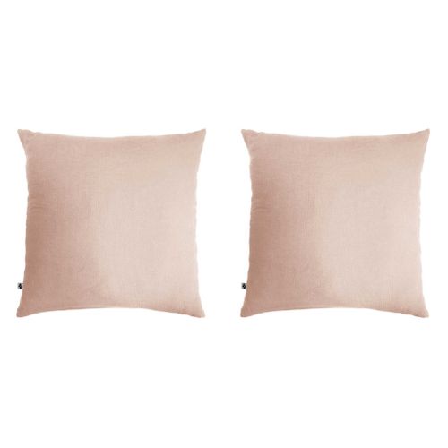 2 Taies D'oreillers Double Gaze De Coton Rose 60x60 Cm