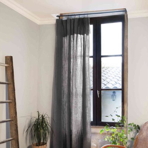 Rideau Gaze De Coton Ajustable Anthracite 140x300 Cm