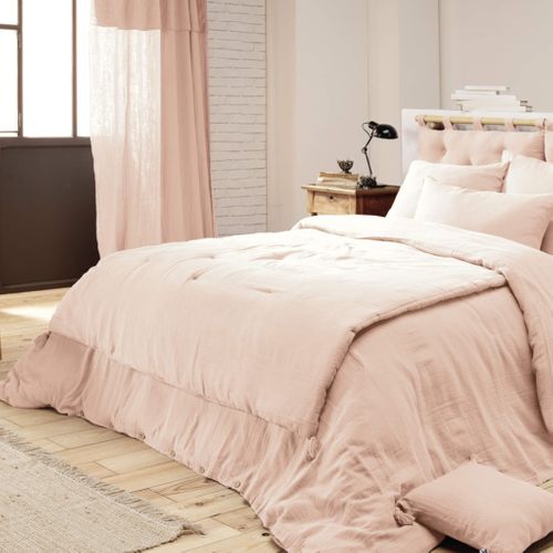 Couvre-lit Double Gaze De Coton Rose 150x150 Cm