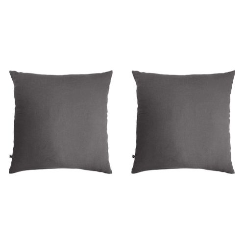 Parure De Lit Double Gaze De Coton Gris Anthracite 140x200 Cm