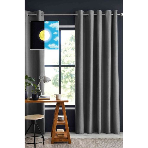 Rideau Occultant à Oeillets Anthracite 140x260