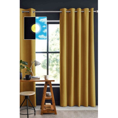 Rideau Occultant à Oeillets (lot De 2) Jaune 140x280