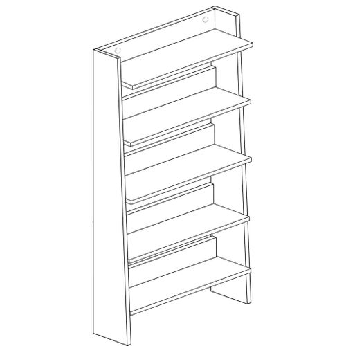 Bibliothèque 5 Étagères Bois Clair