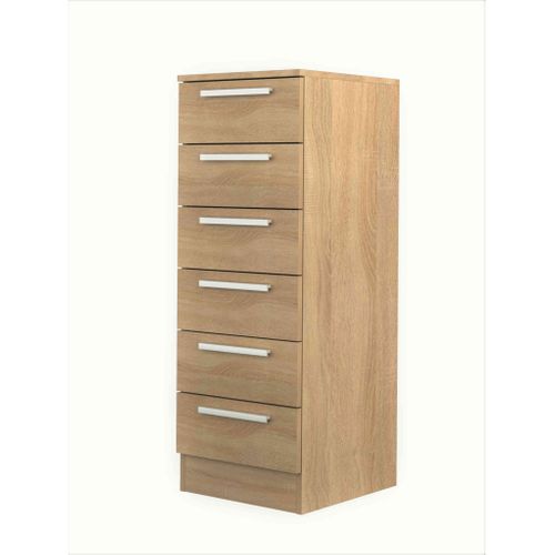 Chiffonnier 6 Tiroirs En Bois Bois Naturel