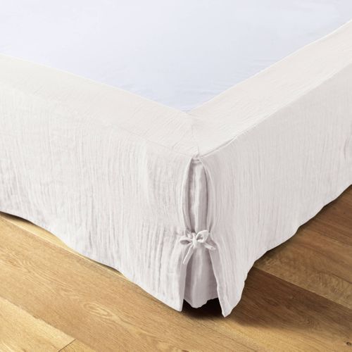 Cache Sommier Double Gaze De Coton Blanc 180x200 Cm
