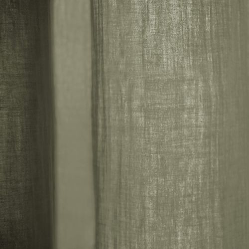 Rideau Gaze De Coton Ajustable Kaki 140x300 Cm