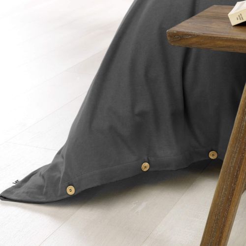Parure De Lit Flanelle Anthracite 200x200