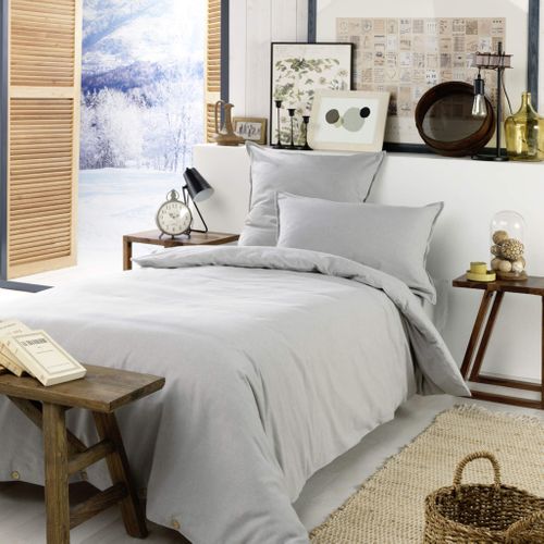 Housse De Couette Flanelle Gris 260x240