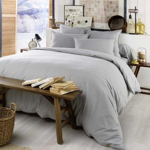 Parure De Lit Flanelle Gris 260x240