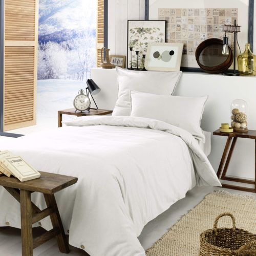 Housse De Couette Flanelle Blanc 260x240