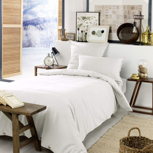 Housse De Couette Flanelle Blanc 260x240