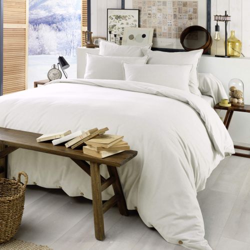 Parure De Lit Flanelle Blanc 260x240