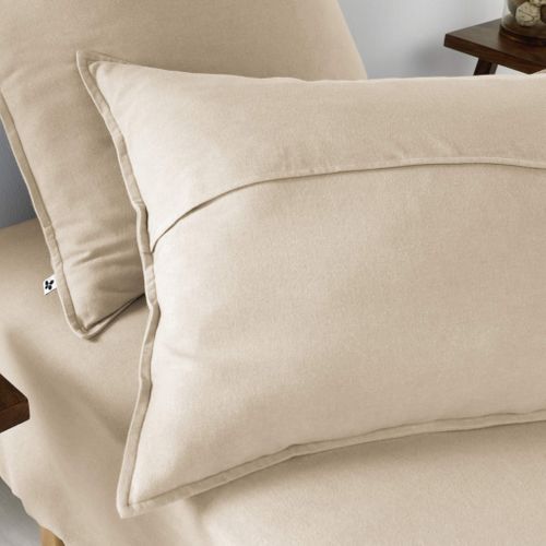 Taie D'oreiller Flanelle Beige 50x70