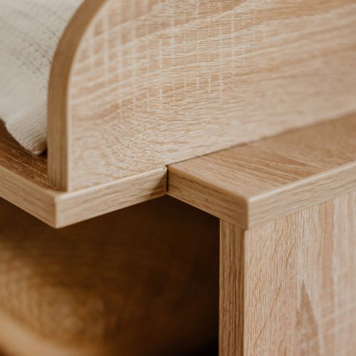 Commode à Langer 2 Tiroirs En Bois Naturel Imprimé Cannage