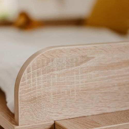 Commode à Langer 2 Tiroirs En Bois Naturel Imprimé Cannage