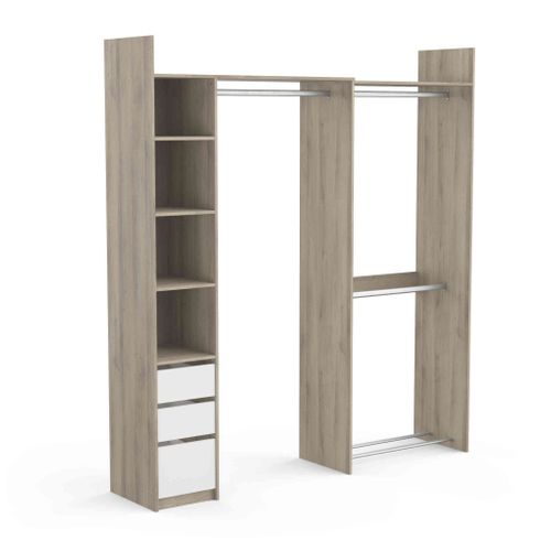 Dressing Modulable Avec Étagères Bois Clair