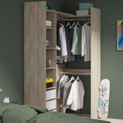 Dressing Modulable Avec Étagères Bois Clair