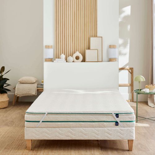 Surmatelas Éco-responsable Latex Naturel Aube Soutien Mi-ferme 80 X 200 - Accueil Très Moelleux
