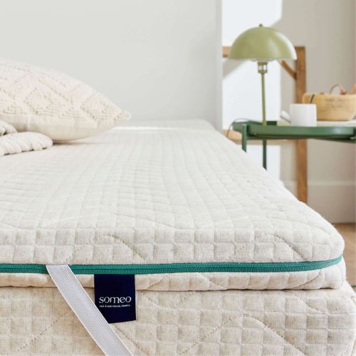 Surmatelas Éco-responsable Latex Naturel Aube Soutien Mi-ferme 180 X 200 - Accueil Très Moelleux
