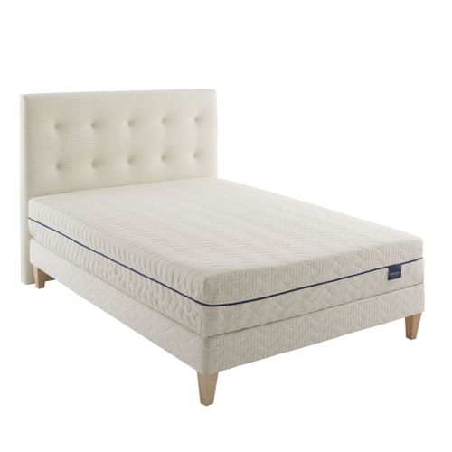 Ensemble Matelas Naturel Ressorts Et Latex Naturel, Sommier, Pieds Et Tête De Lit Aube 600 160x200