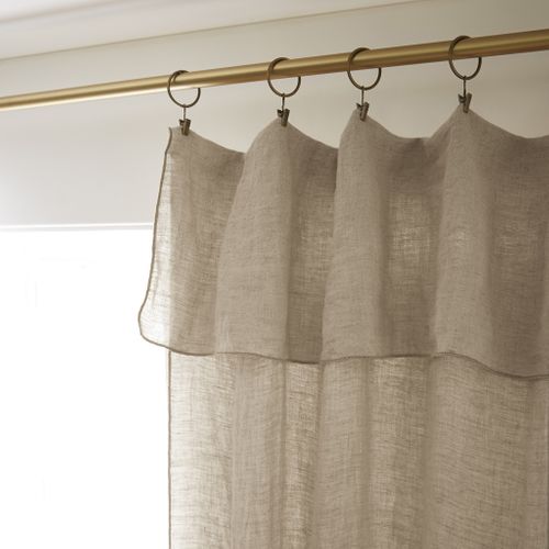 Rideau à Pinces Ajustable Lin Beige 140x270 Cm