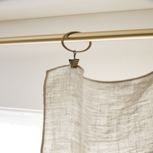 Rideau à Pinces Ajustable Lin Beige 140x270 Cm