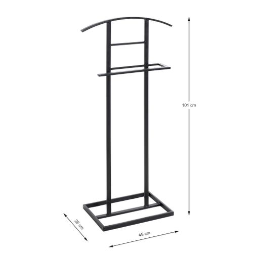 Valet En Métal Laqué Noir