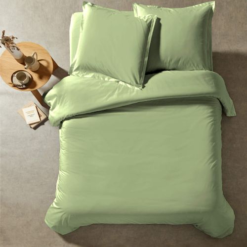 Parure De Lit Percale Sauge Vert 240x220