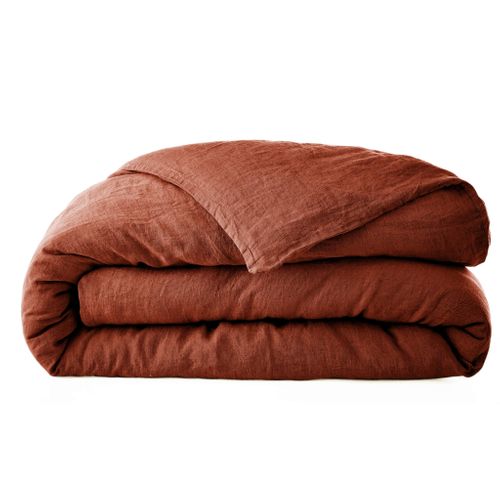 Parure De Lit Lin Lavé Orange 240x220