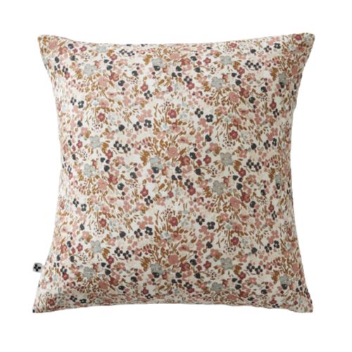 Taie D'oreiller Gaze De Coton Imprimé Floral Rose 60x60