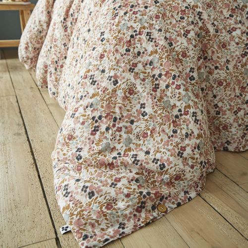 Parure De Lit Gaze De Coton Imprimé Floral Rose 200x200