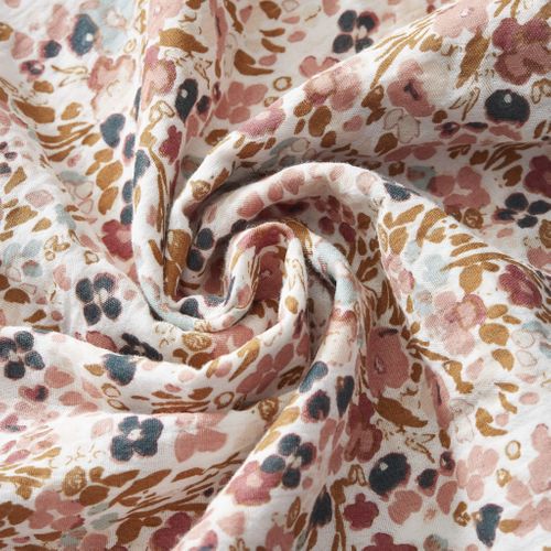 Parure De Lit Gaze De Coton Imprimé Floral Rose 200x200