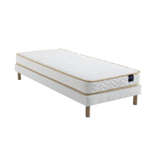 Ensemble Matelas Mousse, Sommier Lune Et Pieds Aurore 300 Soutien Ferme 120x200 - 1 Personne - Accue