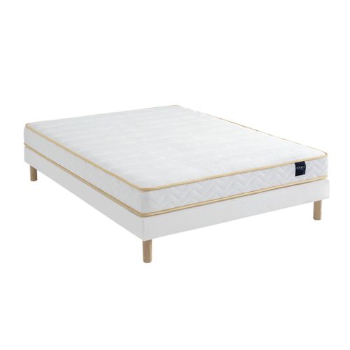 Ensemble Matelas Mousse, Sommier Lune Et Pieds Aurore 300 Soutien Ferme 140x200 - 2 Personnes - Accu
