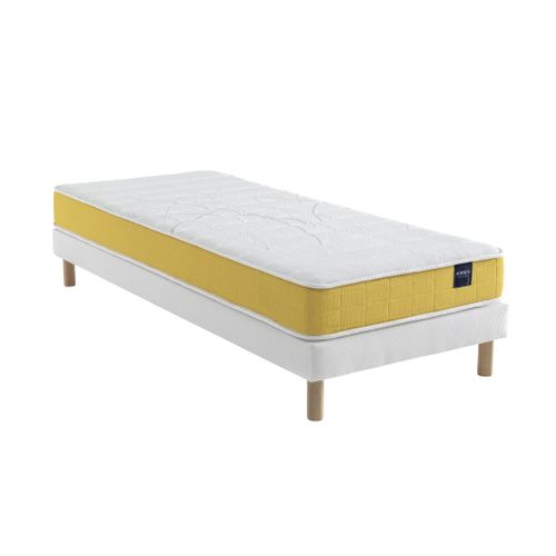 Ensemble Matelas Mousse, Sommier Lune Et Pieds Aurore 400 Soutien Ferme 70x200 - 1 Personne - Accuei